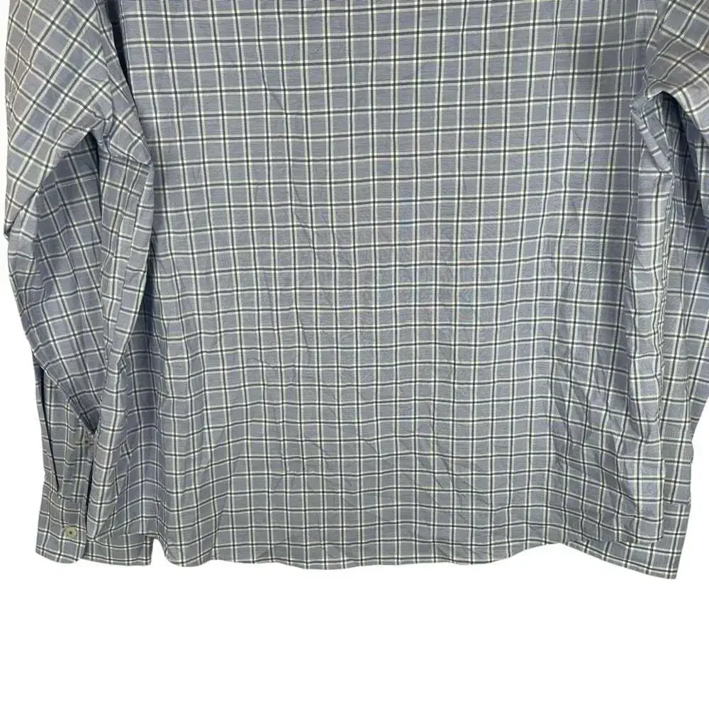 Twillory Untuck(able) Glow Men's Dress Shirt Tailored Fit Size XL Blue Plaid